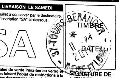 timbre à date de La Poste